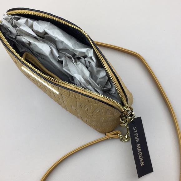 Steve Madden Marylin Logo Mustard Crossbody Purse - Picture 6 of 9